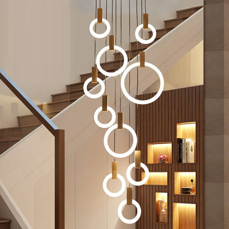 Virelle Chandelier Tall Configuration Staircase View - OpalDwell