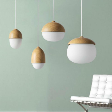 Frosted Glass Pendant Light for Bedroom