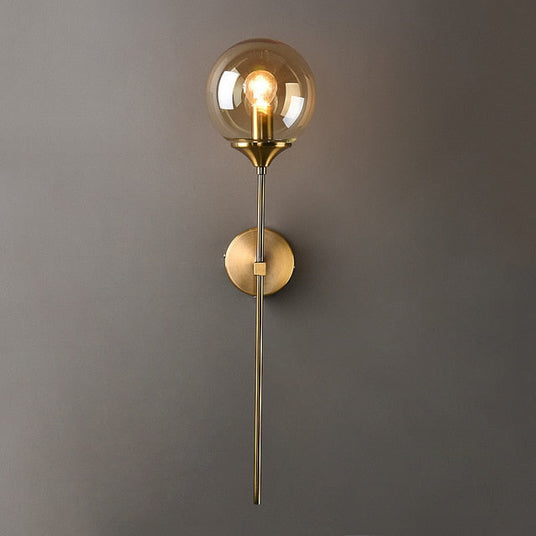 Glass globe wall light for hallway