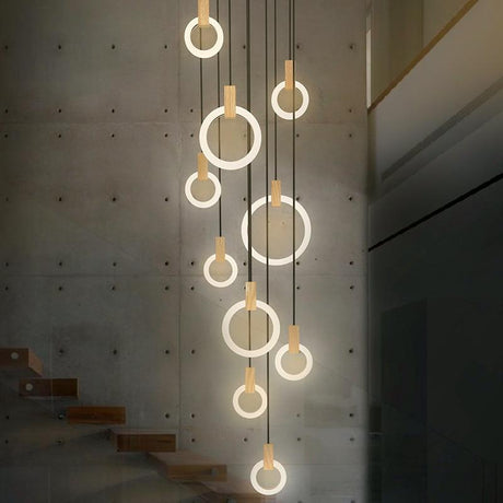 Virelle Chandelier Wood and Acrylic Material Detail - OpalDwell