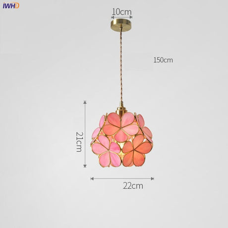 Floral Glass Pendant Light with Nordic-Inspired Motif