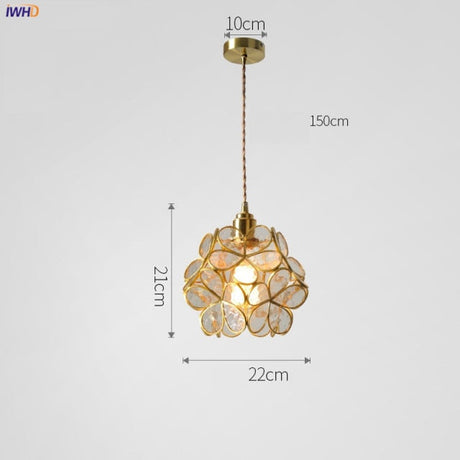Floral Glass Pendant Light with Nordic-Inspired Motif