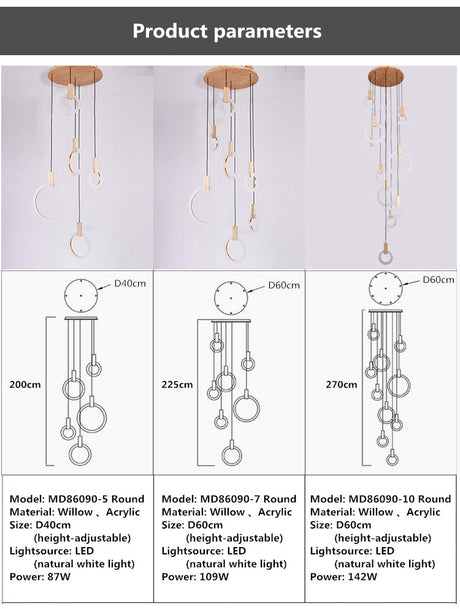 Ring Chandelier LED Bulb Configuration Close-Up - OpalDwell