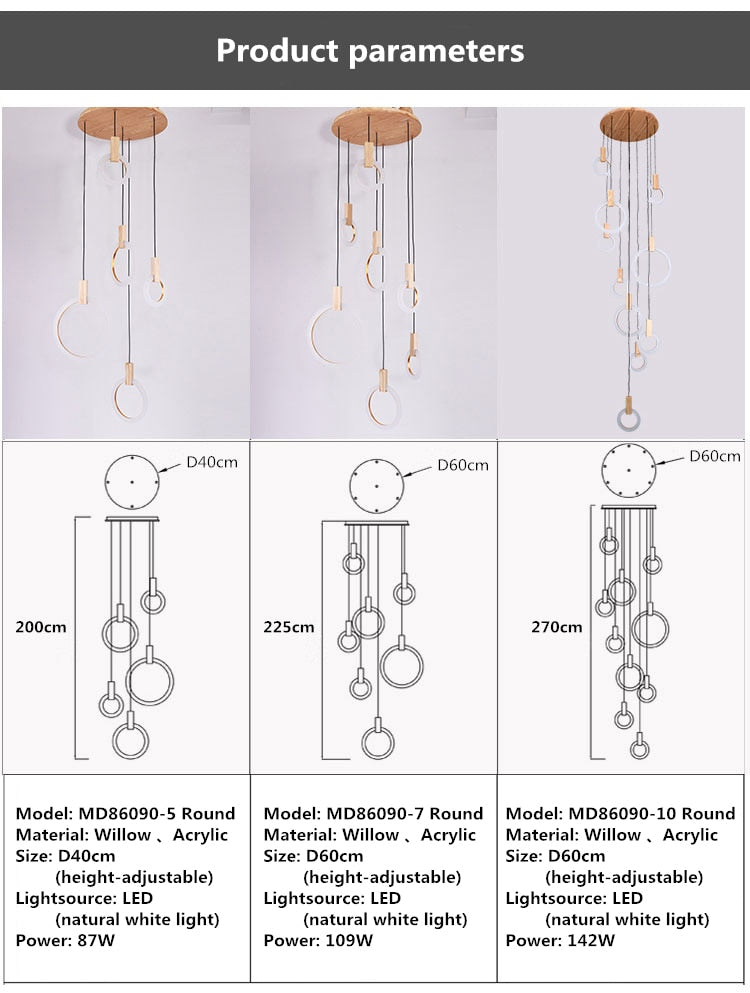 Ring Chandelier LED Bulb Configuration Close-Up - OpalDwell