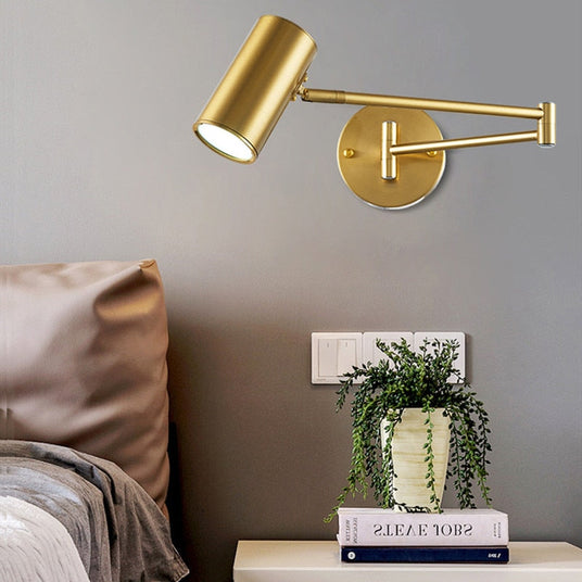 Brushed Brass Wall Sconce Fixture Detail