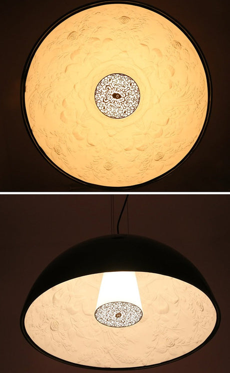 Crystal ceiling light silhouette from below