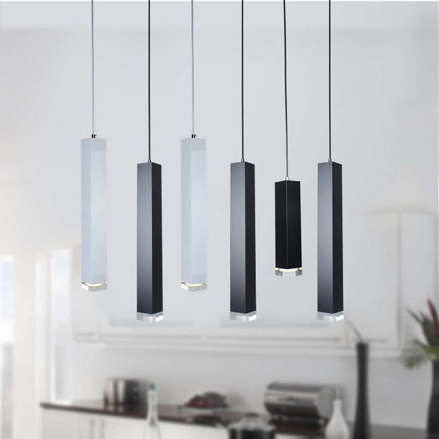 Cylinder Pipe LED Pendant Light Aluminum Finish