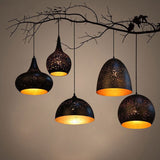 Metal body pendant light with painted finish