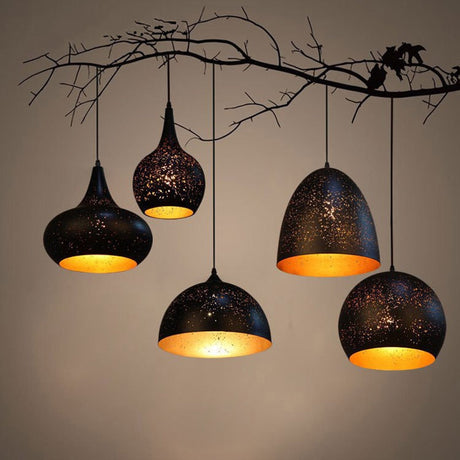 Metal body pendant light with painted finish