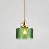 Hinata Brass Pendant Light close-up – square design | OroDwell