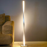 LED twist floor lamp plated iron finish
