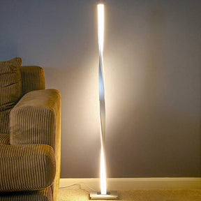 LED twist floor lamp plated iron finish