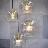 Lumo Clear Double-Glass Pendant Light for Kitchen