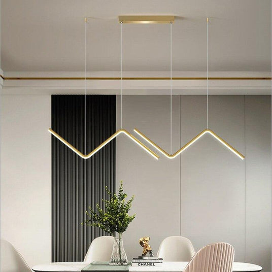 Aluminum and silicone Black Chandelier – geometric triangle dimmable design detail view | OroDwell