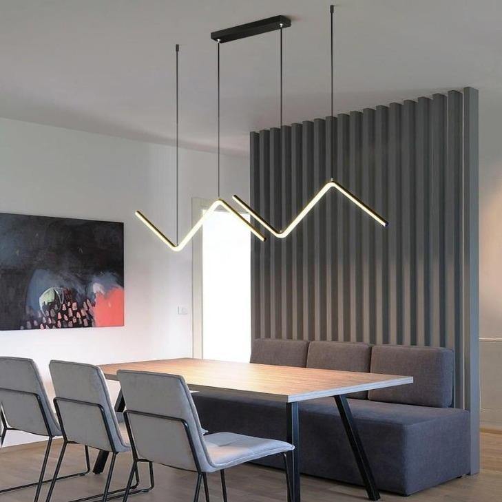 Black Chandelier – geometric triangle dimmable design for modern home decor | OroDwell