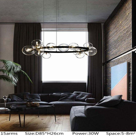 Acrylic and Glass Chandelier - Round Silhouette Design