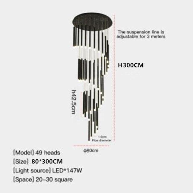 Nordic Black Chandelier Iron Acrylic Construction
