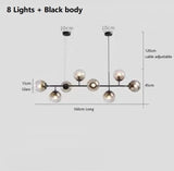 Solara Six-Sphere Amber Glass Pendant Light with Gold Rods