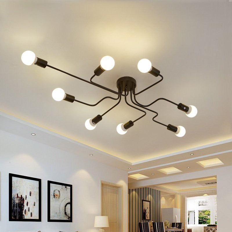 Close-up of six head ceiling fixture