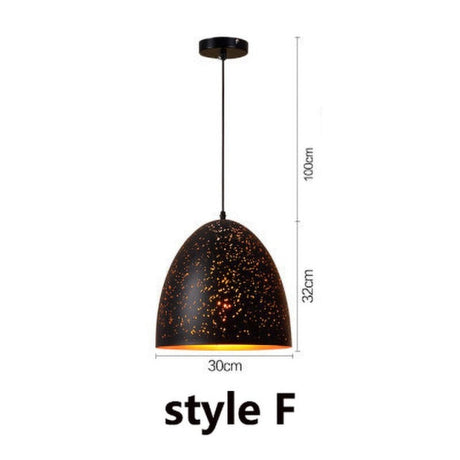 Starry pendant light hanging over dining table