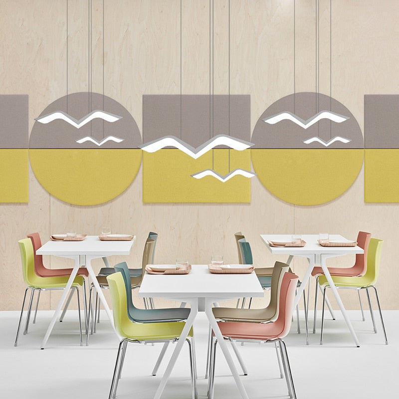 ABS acrylic and iron Acrylic Pendant Light – bird-shaped design detail view | OroDwell