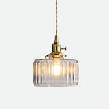 Iron, brass and glass Brass Pendant Light – square design detail view | OroDwell