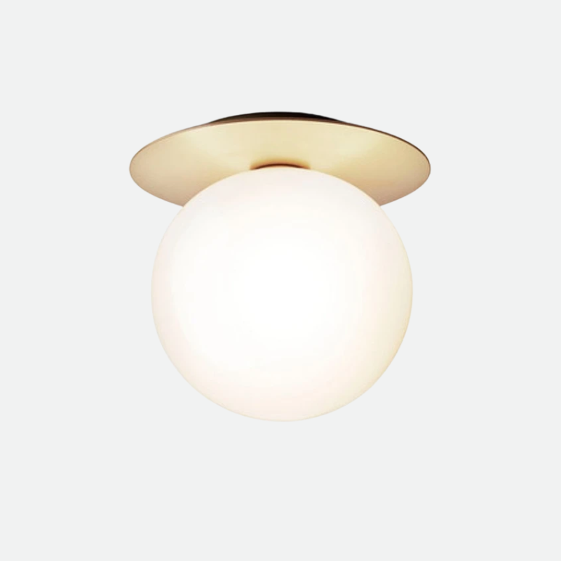 Globe Ceiling Light with Metal Plate for Bathroom and Hallway