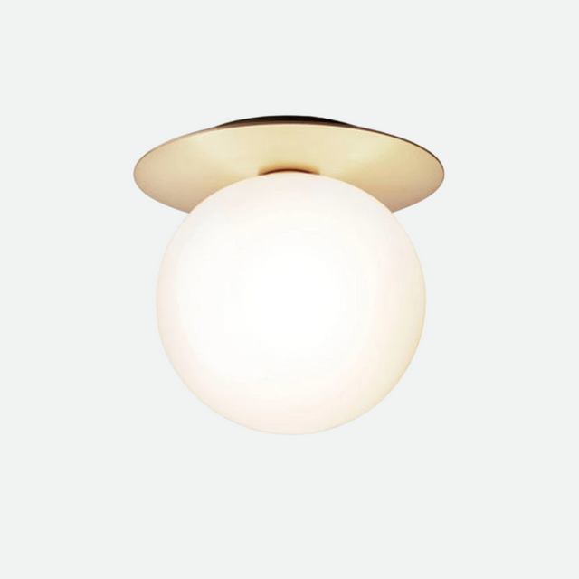 Globe Ceiling Light with Metal Plate for Bathroom and Hallway