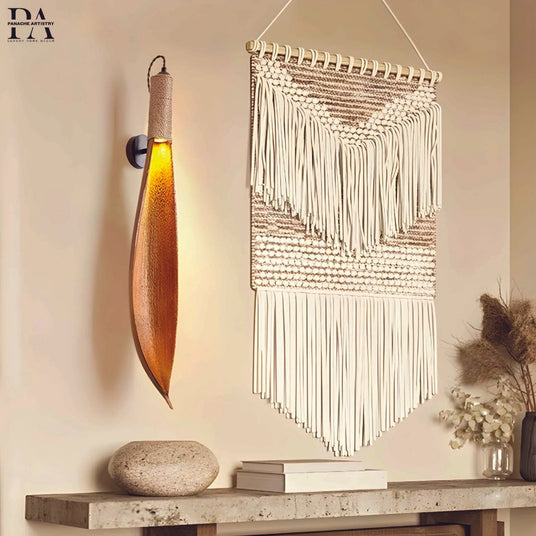 leaf pendant light sculptural close-up detail