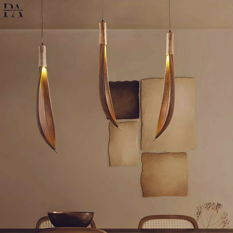 Leaf pendant light soft LED glow scene