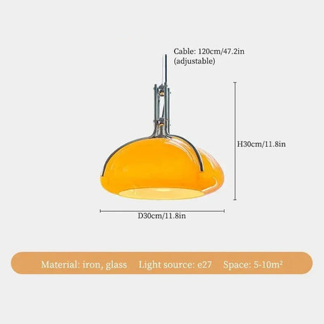 The pendant drawn with its 30 cm width and the 120 cm cable marked