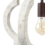 The curved wood staves beside the lamp holder and filament bulb