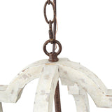 The top of the wood frame where the staves meet the chain fitting