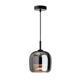 Black glass pendant light for hallway