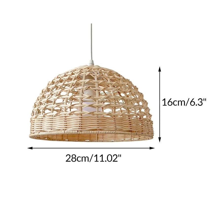 Dimension card for the 30 cm open woven rattan dome