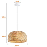 Woven bamboo dome on a plain background showing the full curve