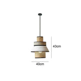 Dimension card for the 40 by 43 cm woven rattan shade