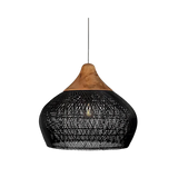 Profile of the woven bell showing the rounded shoulder and open mouth