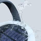 Water splashing over the solar cell and the strap fixing on the lid
