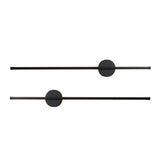 Two bars shown together, the hub set at different points along each one
