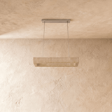 The same stone bar unlit, showing the pale veining in the face
