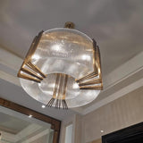 The round version seen from below, ribbed shades set in a ring around the hub