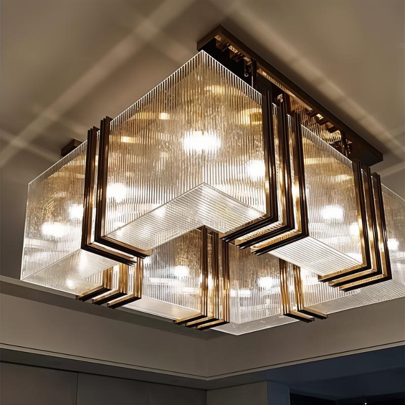 The square version seen from below, its shades forming a frame around the center