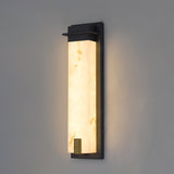 The resin panel lit on a gray wall, the marble like veining visible