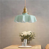 Cream Glass Pendant Light Floral Shade
