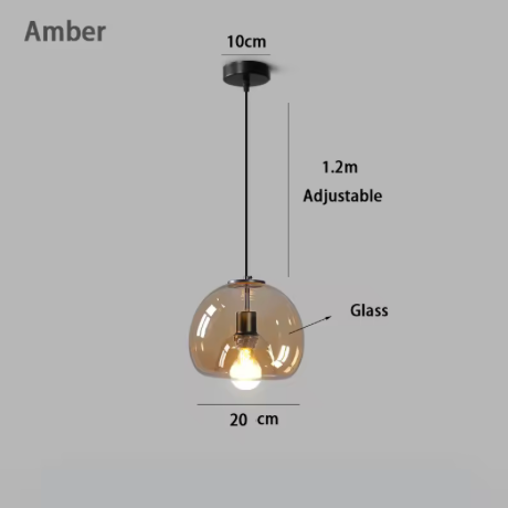 Amber dome drawn with its 20 cm width and adjustable cord marked out