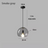 Smoke gray dome drawn with its 20 cm width and adjustable cord marked