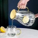 Glass Pitcher Set retro style home decor accent - OpalDwell