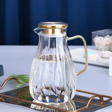 Glass Pitcher Set spout and handle detail - OpalDwell