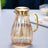 Glass Pitcher Set matching cups display - OpalDwell